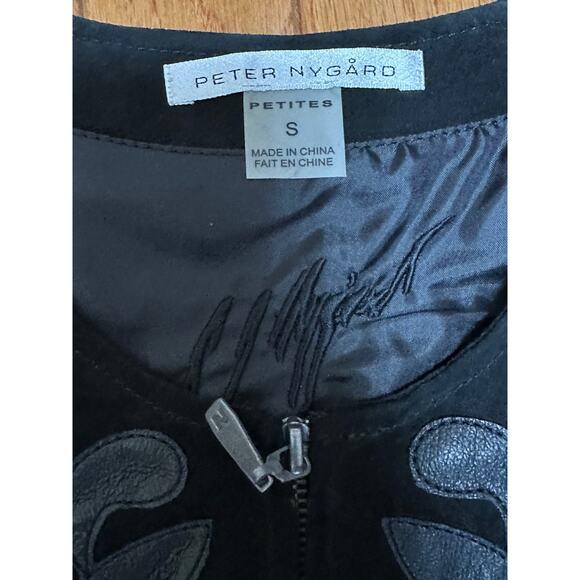 Peter Nygard Black Genuine Leather Suede Vest Women’s Small PS NWT - Picture 3 of 8